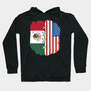 Proud Mexican American Heritage // Mexico & USA Flags Hoodie